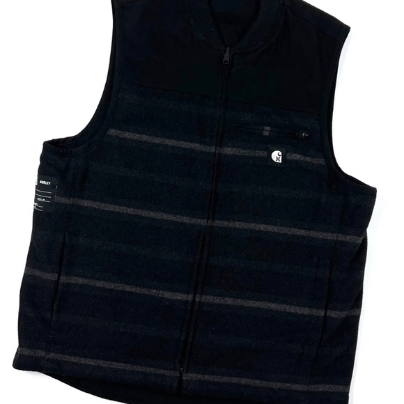 Men's Hurley x Carhartt Reversible 2 Sides Black Gilet Vest Logo Size M/L - Picture 13 of 13